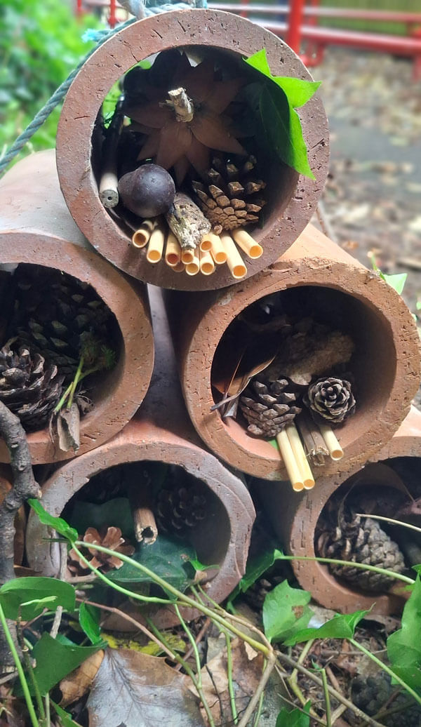 Bug hotels at Denby Dale Station